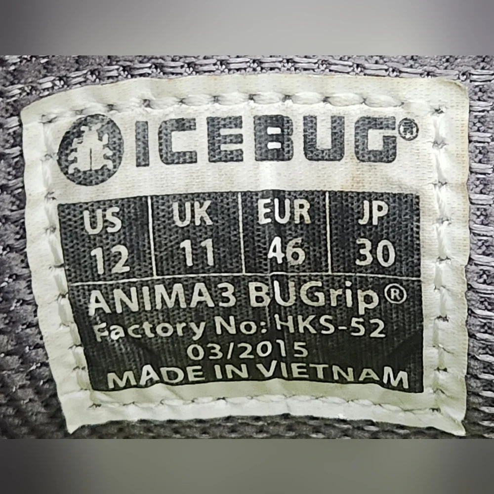 Icebug Anima3 RB9X Grey Orange Running Shoe Men's Size 12 - Picture 9 of 9